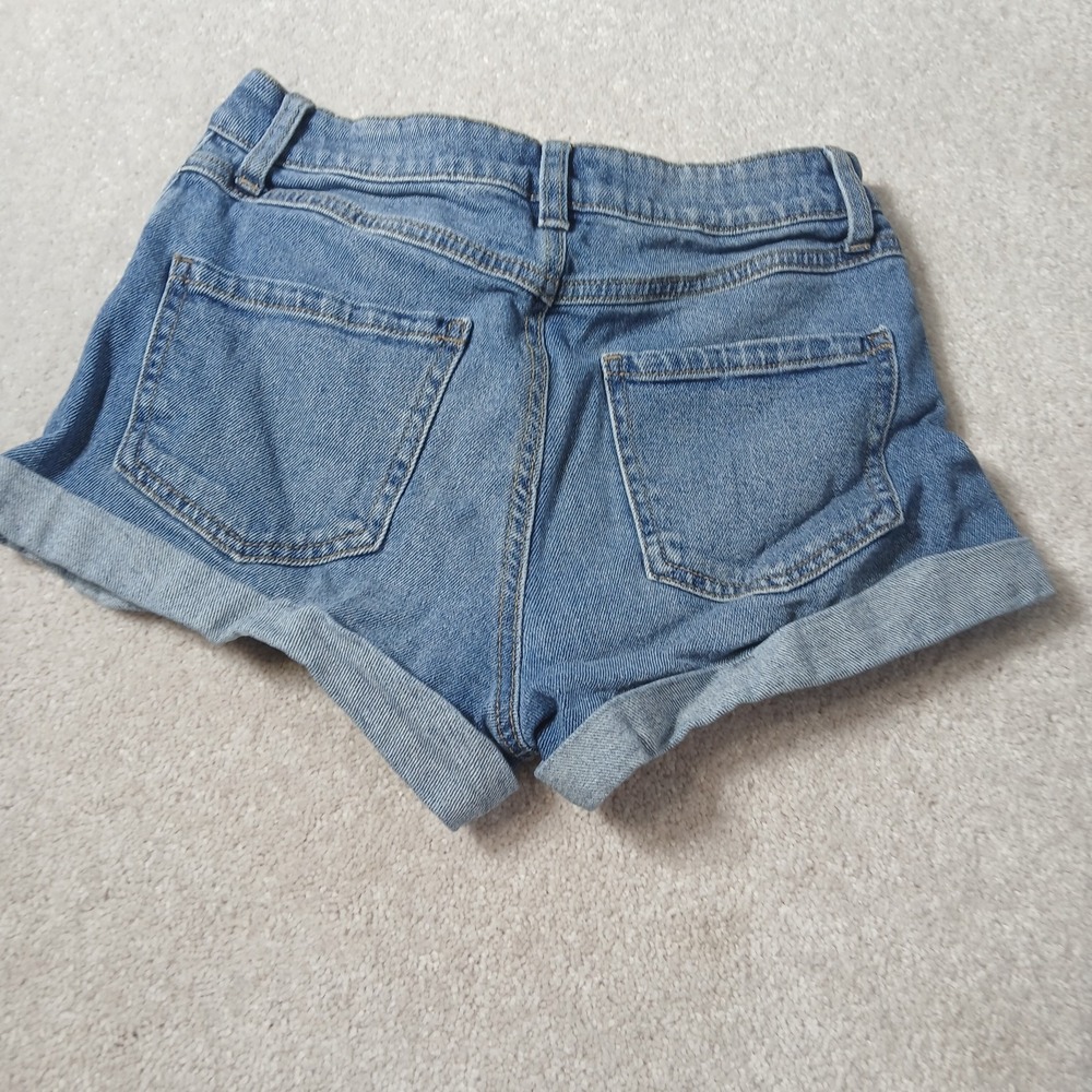 Happily Grey high rise Distressed Womens Juniors Jean Shorts Rolled Hem 5/27 - Picture 11 of 12